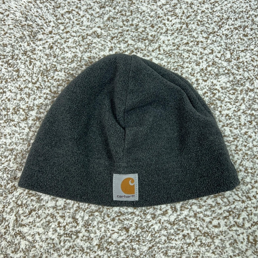 Carhartt Mens Hat Beanie Gray Fleece Thermal One Size Workwear Winter Casual